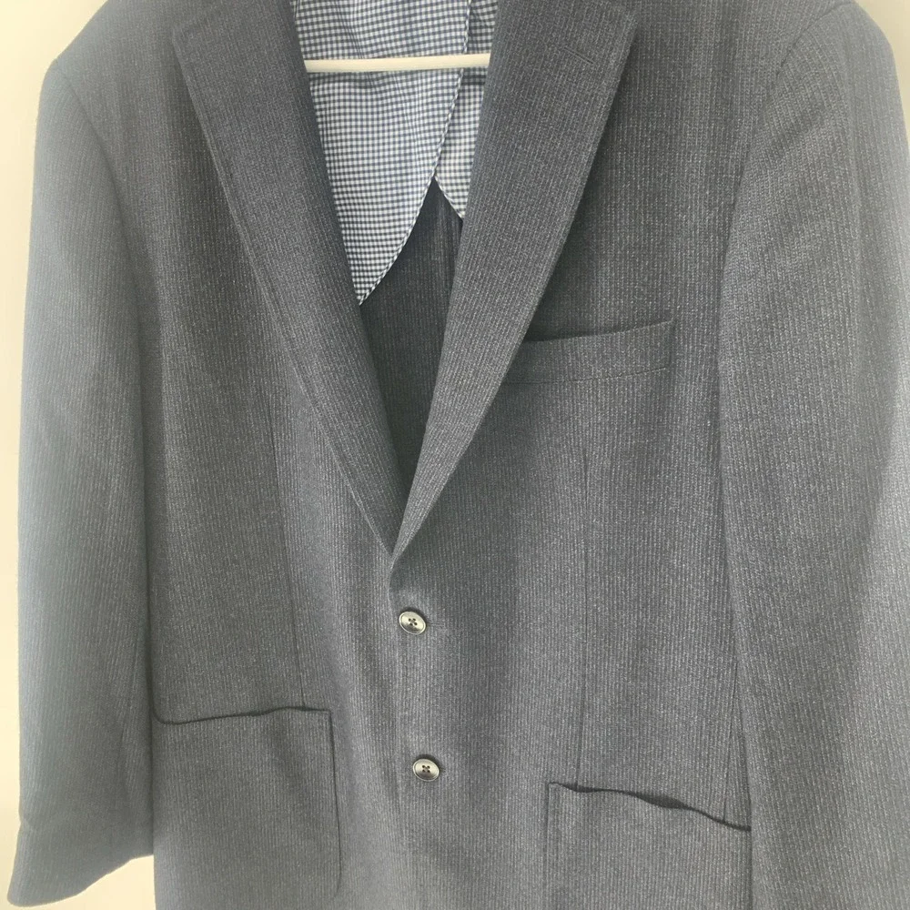 Paul Betenly Jacket Men 40R Blue Blazer Lanificio Filarte Silk Cashmere Wool